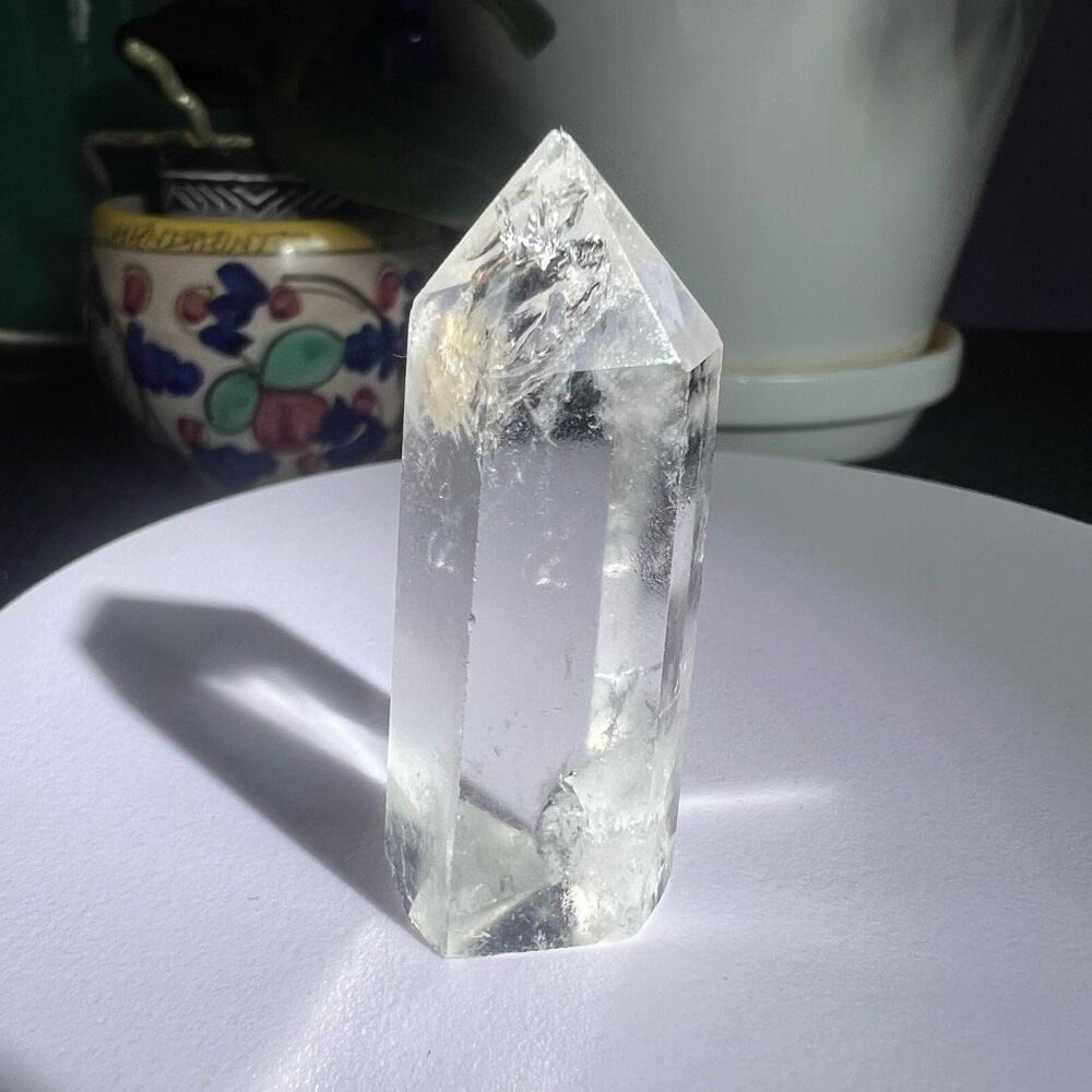 Clear Quartz Crystal Obelisk Meditation Tower